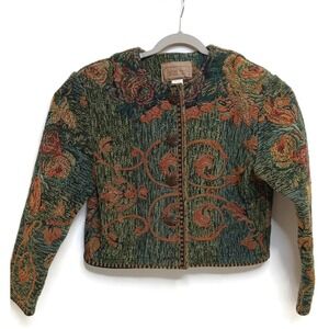 Painted Pony Jacket Womens‎ Medium Tapestry Concho Buttons Western Made in USA